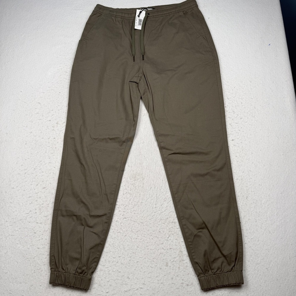 American Tall Jogger Pants Mens 34x32 Green Stretch Canvas Cuffed Casual Travel